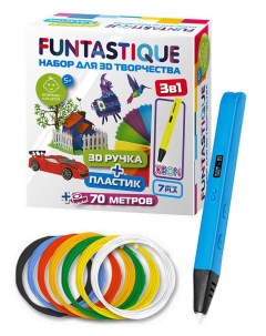 Набор 3D ручка XEON голубой PLA пластик 7 цветов RP800A BU PLA 7 Funtastique