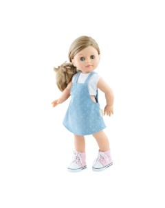 Кукла Soy Tu Эмма в голубом сарафане в мелкий горошек 42 см 06044 Paola reina