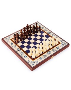 Шахматы и нарды Гжель красный DE W054 Rf master