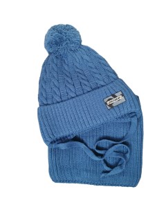 Комплект детский шапка с х б подкладом для мальчиков синий Поляярик