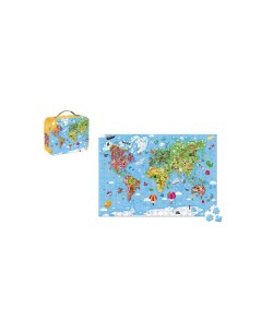 Пазл гигантский Карта мира в чемоданчике 300 элементов J02656 Janod