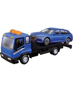 Коллекционная машинка эвакуатор Street Fire Flatbed Tow Truckt 1 43 синяя Bburago