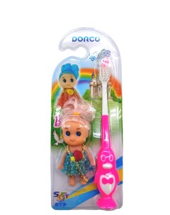 Зубная щетка для девочек Dorco детская Подарок кукла розовый Nobrand