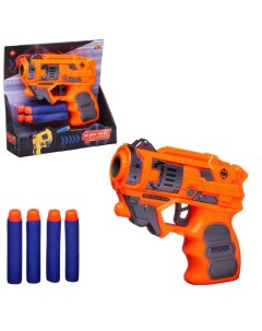Бластер игрушечный Abtoys КосмоБластер игрушечный с 4 мягкими пулями оранжевый Junfa toys