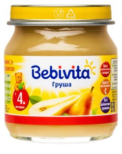 Пюре груша с витамином C с 4 месяцев 100 г Bebivita