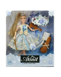 Кукла ABtoys Рождественский бал с диадемой скрипкой светлые волосы 30см Junfa toys
