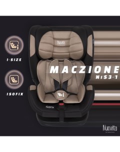 Детское автокресло Maczione NiS3 1 Isofix группа 1 2 3 9 36 кг Бежевый Nuovita