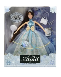 Кукла ABtoys Рождественский бал с диадемой в длинном платье темные волосы 30см Junfa toys