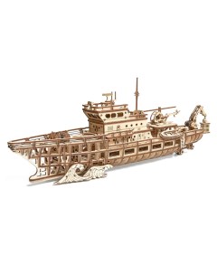 Механическая деревянная сборная модель Исследовательская Яхта 1234 87 Wood trick