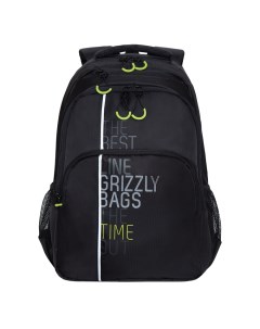 Рюкзак школьный для мальчика RU 030 31m 2 черный салатовый Grizzly