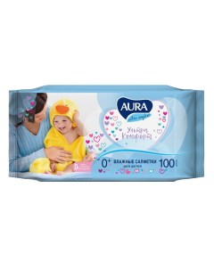 Детские влажные салфетки Ultra Comfort 100 шт Aura