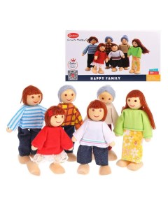 Набор деревянно текстильных кукол Семья 6 штук TNWX 6164 Наша игрушка