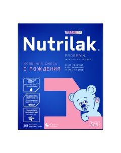 Смесь молочная сухая Premium 1 с рождения 300г Nutrilak