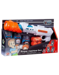 Бластер игрушечный Junfa снайперский c 12 мягкими шариками и 3 банками мишенями WG 11236 Junfa toys