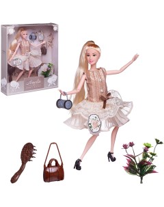 Кукла Современный шик в платье с плиссированной юбкой сумка 30 см PT 01614 Abtoys