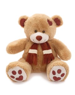Медведь Тони с шарфом кофейный 90 см Любимая игрушка