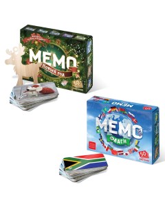 Настольные развивающие игры Мемо для детей для всей семьи Новый год Флаги Нескучные игры