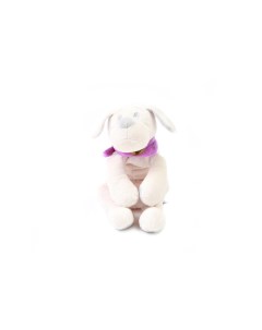 Мягкая игрушка Собака 30 см белый фиолетовый Lapkin