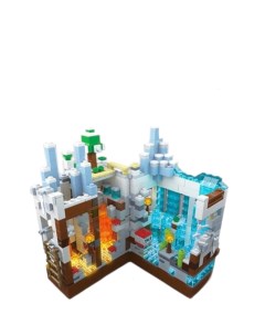 Конструктор для мальчика Майнкрафт Minecraft Белая крепость с LED подсветкой 866 деталей Renzaima