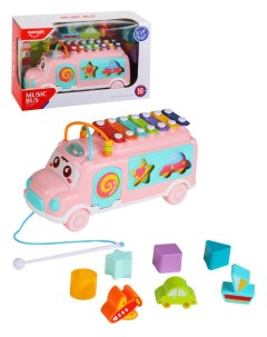 Развивающая игрушка автобус Металлофон сортер розовый JB0333699 Smart baby