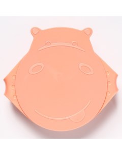 Детская тарелка Hello Hippo с крышкой цвет карамельный Lalababy