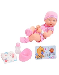 Кукла Junfa Пупс 32см в розовой одежде с аксессуарами BN1633 розовая Junfa toys
