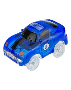 Машинка гибкий трек синий спорткар с 5 лампочками 1toy