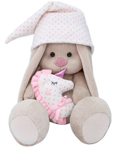Мягкая игрушка Зайка Ми с розовой подушкой единорогом 23 см 4543933 Budi basa