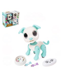 Робот собака Питомец Щенок радиоуправляемый цвет бирюзовый 4503739 Woow toys