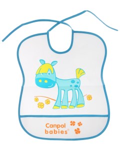 Нагрудник пластиковый 250930230 мягкий бирюзовая лошадка Canpol babies