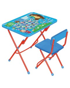 Комплект детской складной мебели КУ1 4 Английская Азбука со столом и стулом Nika