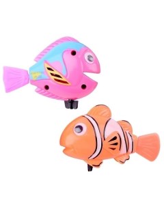 Игрушка заводная для ванной Рыбки Потеша 2 шт розовая и оранжевая ZY883006 Junfa toys