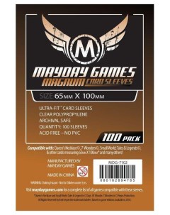 Протекторы для настольных игр Mayday Magnum 7 Wonders 65x100 100 штук MDG 7102 Mayday games