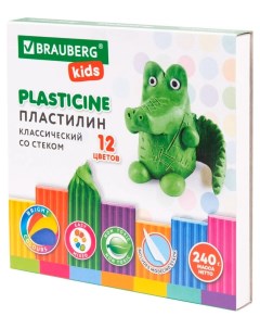 Набор для лепки Пластилин классический Kids 2 12 цветов 106436 Brauberg
