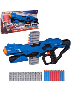 Бластер игрушка Junfa космический с вертикальной обоймой 16 мягких пуль WG 11218 синий Junfa toys