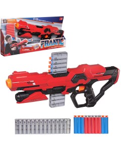 Бластер игрушка Junfa космический с вертикальной обоймой 16 мягких пуль WG 11218 красный Junfa toys