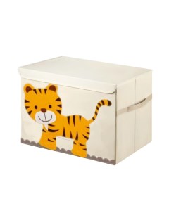 Тканевый ящик для игрушек с крышкой Контейнер для хранения игрушек тигренок Kids zone