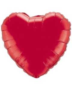 Шар фольгированный 32 Сердце без рисунка металл цвет красный 1268053 Flexmetal