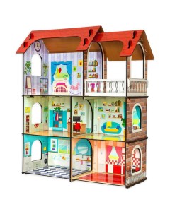 Кукольный дом деревянный игровой развивающий набор Домик для кукол Alatoys