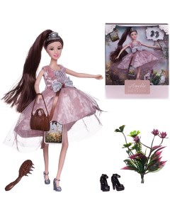Кукла Летний вечер с диадемой в розовом блестящем платье 30 см PT 01635 Abtoys
