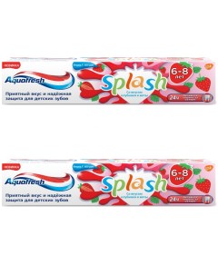 Комплект Зубная паста Детская Splash со вкусом клубники и мяты 50 мл х 2 шт Aquafresh