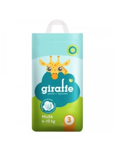 Подгузники трусики Giraffe M 6 10 кг 54 штук Lovular