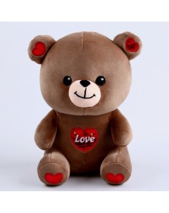 Мягкая игрушка Медведь размер 22 см цвет коричневый Nobrand