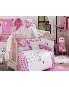 Комплект постельного белья LOVELY BIRDS цвет розовый 6 предметов арт KIDB Kidboo