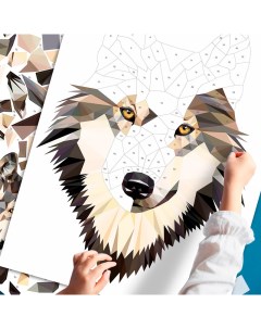 Рисуем наклейками по номерам Волк раскраска аппликация со стикерами Н0490 С Verol