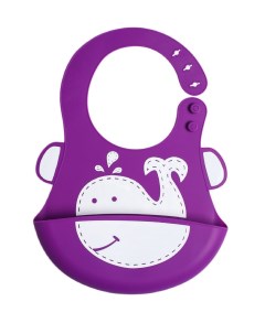 Нагрудник детский силиконовый Китёнок цвет фиолетовый Mum&baby