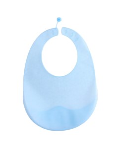 Нагрудник детский силиконовый с карманом цвет голубой Mum&baby