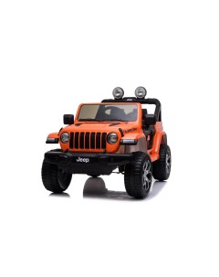 Детский электромобиль Jeep Rubicon полный привод оранжевый Novakids