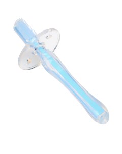 Детская зубная щетка массажер силиконовая щетка с ограничителем цвет голубой Крошка я