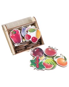 Развивающая игрушка Набор Oвощи фрукты ягоды 111401 Woodland